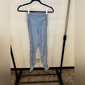 Nike Light Blue Leggings with Orange Trim